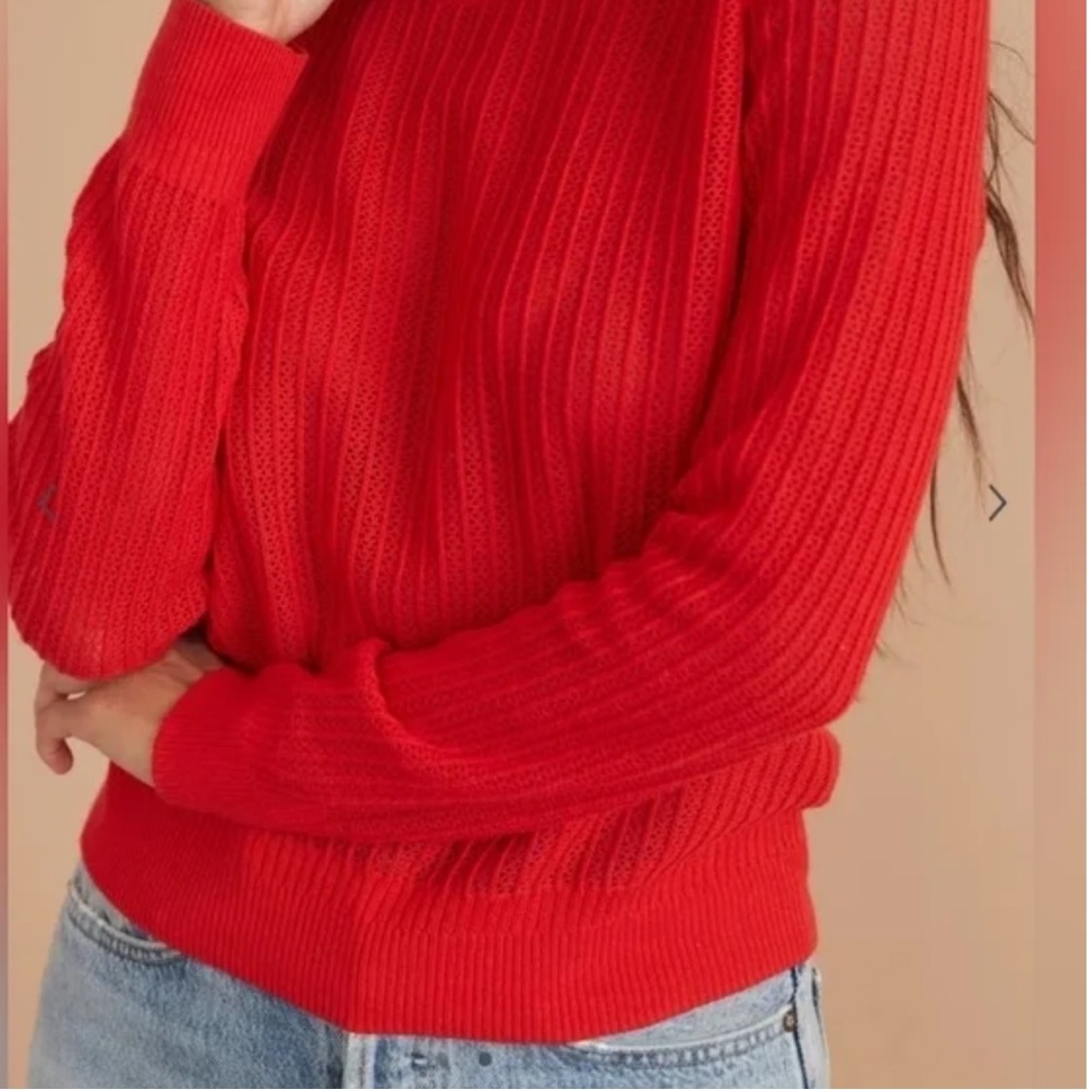 MARINE layer Jess Crewneck sweater red knit women’s Small EUC